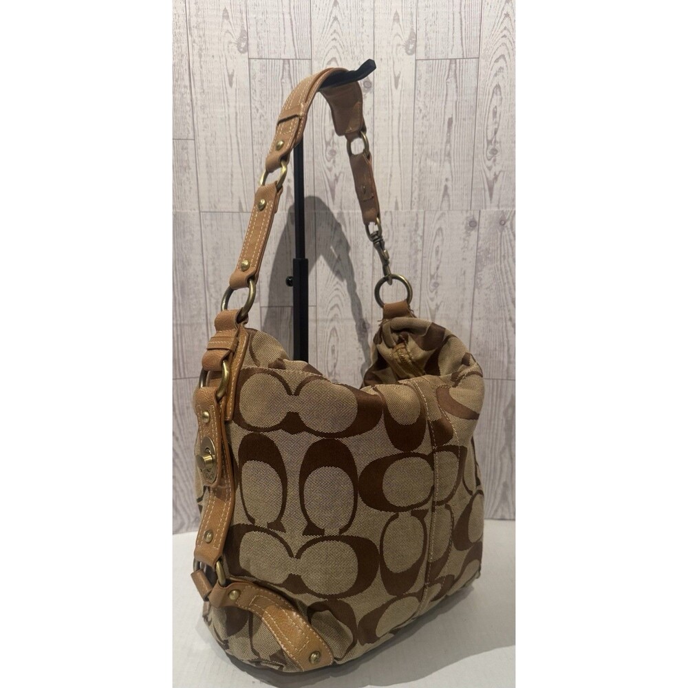 VTG Y2K Coach 10620 Carly Large Brown Tote Purse Signature Hobo Shoulder Bag